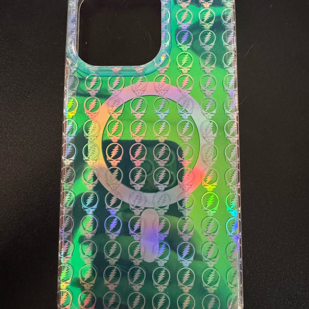 Green Holographic Phone Case with Camera Cutout